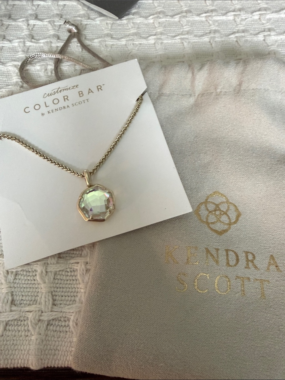 Kendra Scott Gold Iridescent Octagon Pendant Necklace